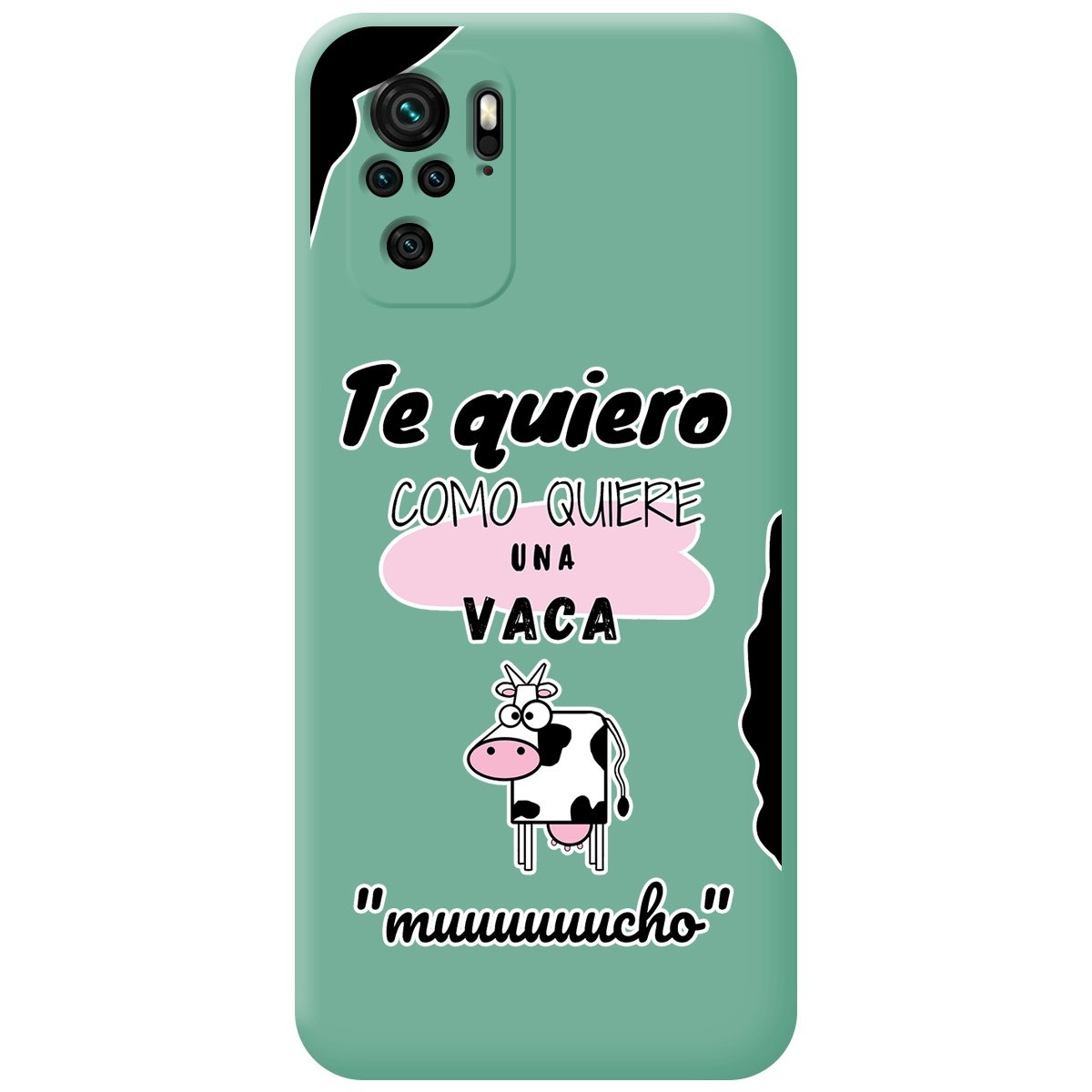 Funda Silicona Líquida Verde para Xiaomi Redmi Note 10 / 10S diseño Vaca Dibujos