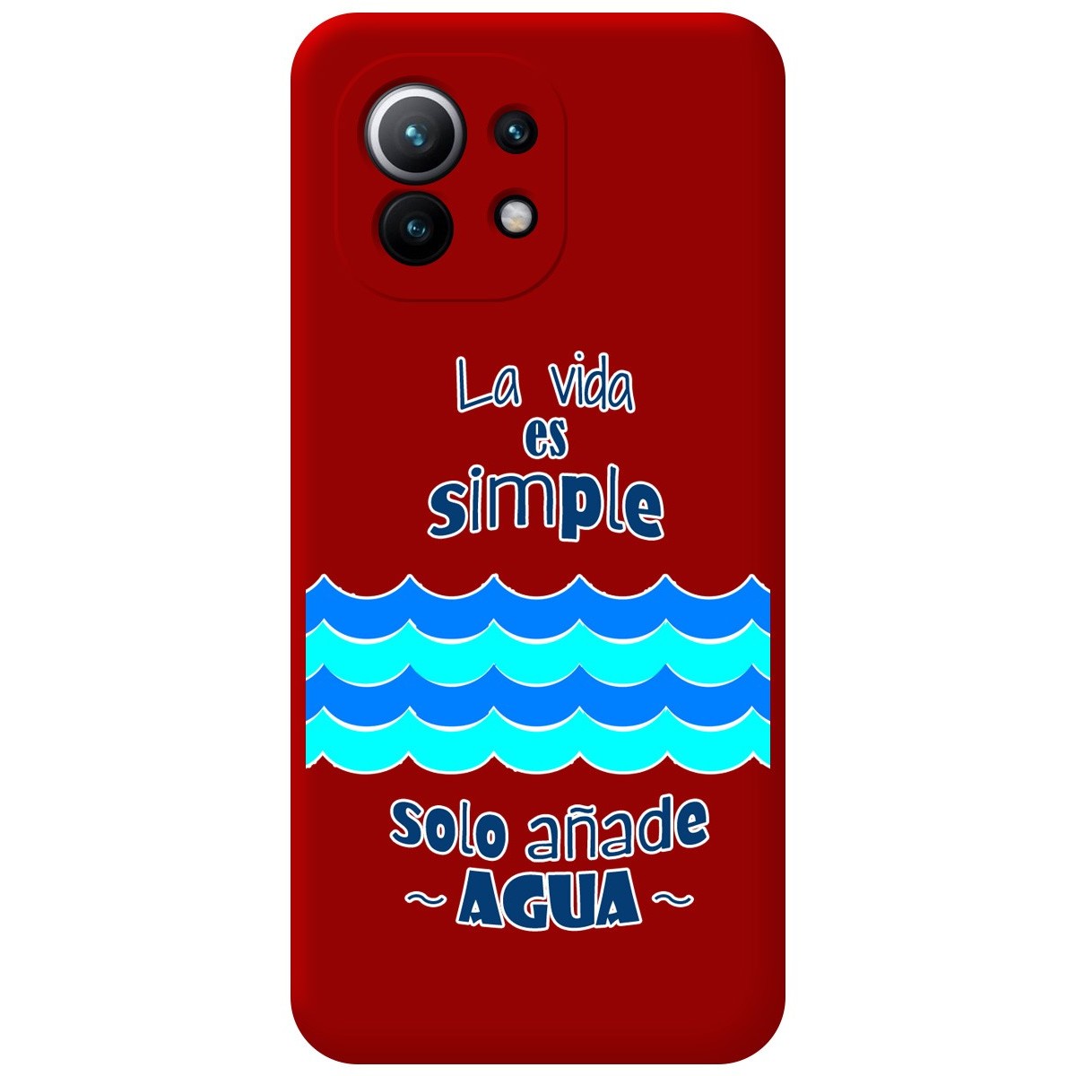 Funda Silicona Líquida Roja para Xiaomi Mi 11 5G diseño Agua Dibujos