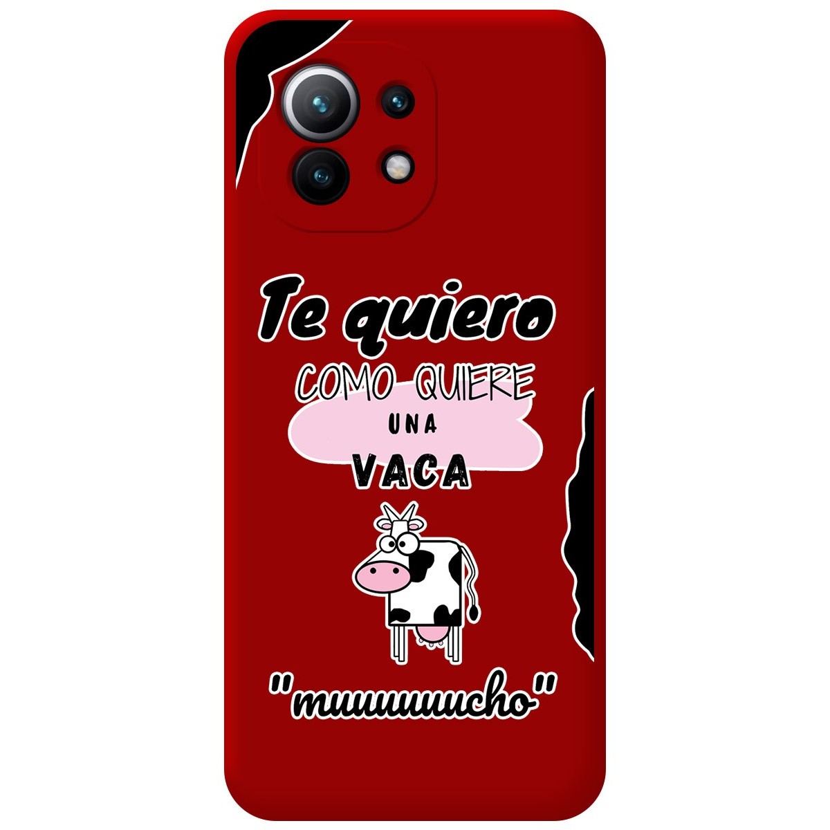 Funda Silicona Líquida Roja para Xiaomi Mi 11 5G diseño Vaca Dibujos