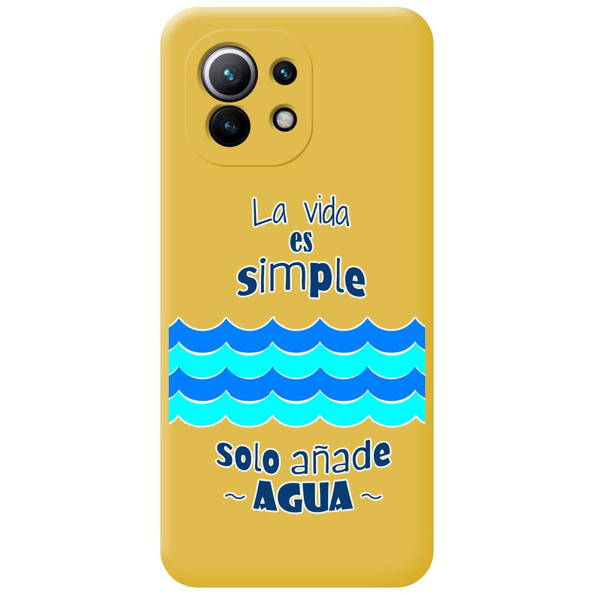 Funda Silicona Líquida Amarilla para Xiaomi Mi 11 5G diseño Agua Dibujos
