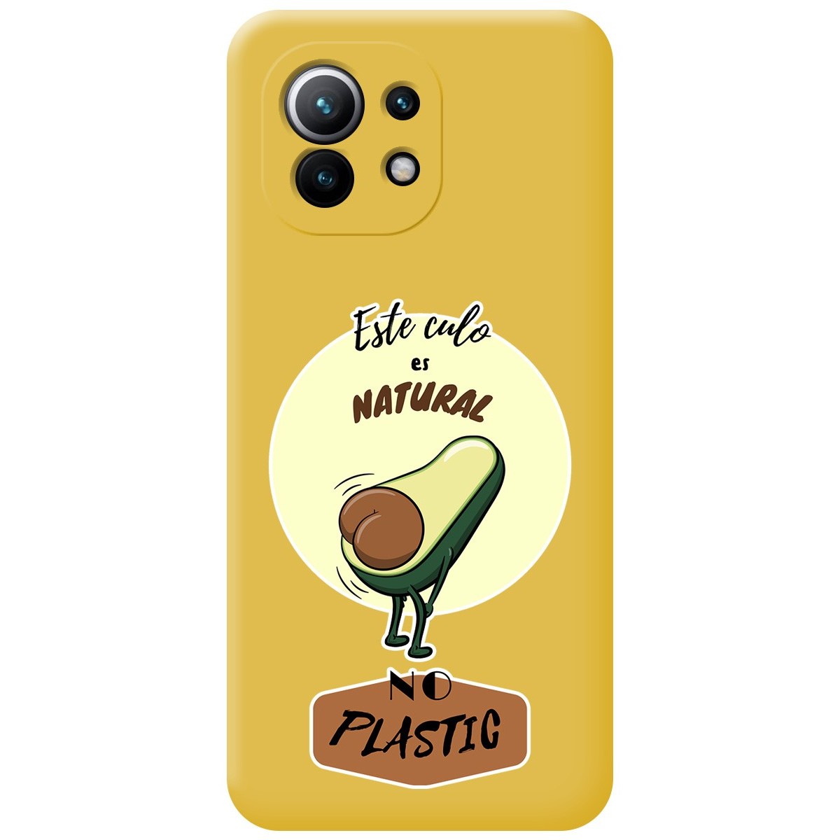 Funda Silicona Líquida Amarilla para Xiaomi Mi 11 5G diseño Culo Natural Dibujos