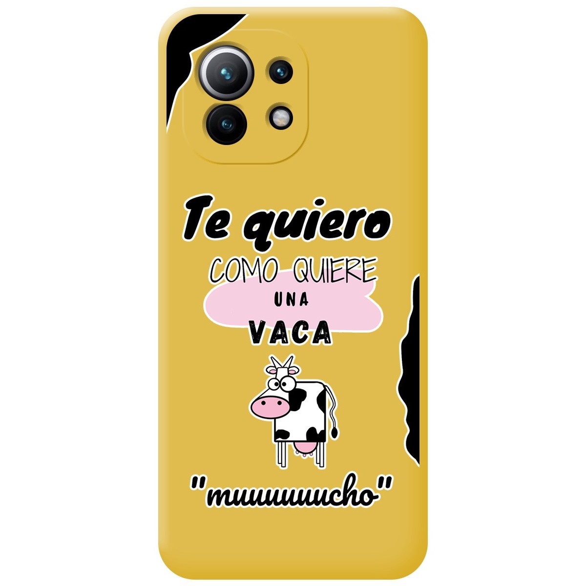 Funda Silicona Líquida Amarilla para Xiaomi Mi 11 5G diseño Vaca Dibujos