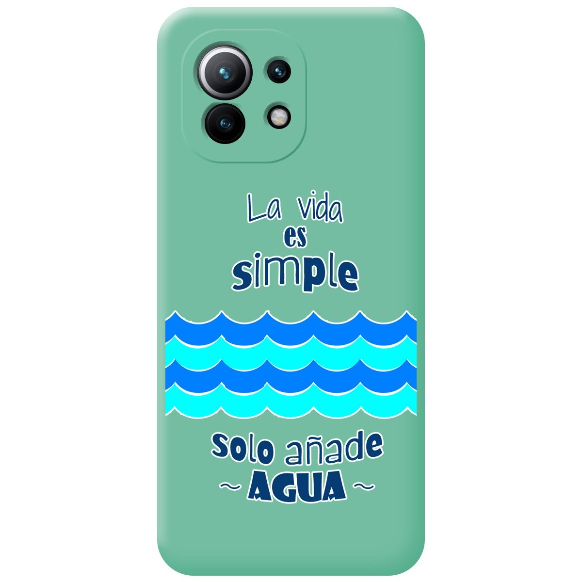 Funda Silicona Líquida Verde para Xiaomi Mi 11 5G diseño Agua Dibujos
