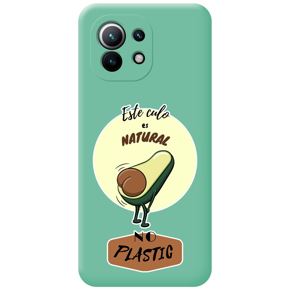 Funda Silicona Líquida Verde para Xiaomi Mi 11 5G diseño Culo Natural Dibujos