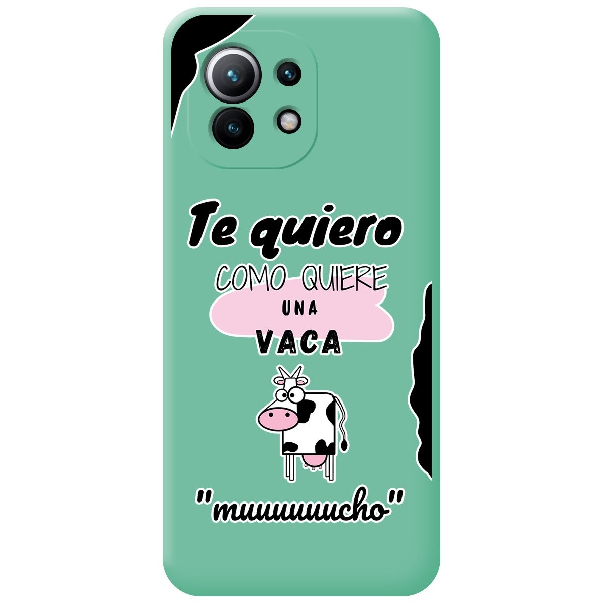 Funda Silicona Líquida Verde para Xiaomi Mi 11 5G diseño Vaca Dibujos