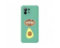 Funda Silicona Líquida Verde para Xiaomi Mi 11 5G diseño Vegan Life Dibujos