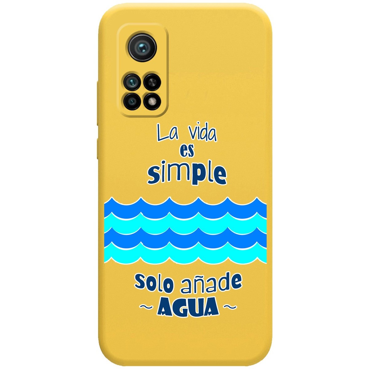 Funda Silicona Líquida Amarilla para Xiaomi Mi 10T / Mi 10T pro diseño Agua Dibujos