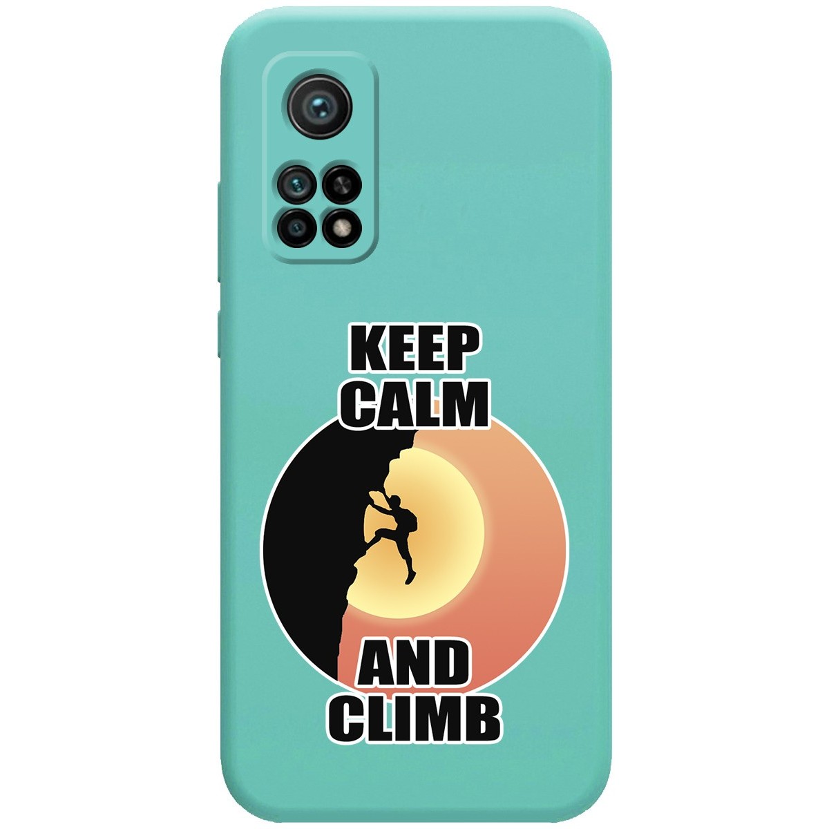 Funda Silicona Líquida Verde para Xiaomi Mi 10T / Mi 10T pro diseño Hombre Escalada Dibujos