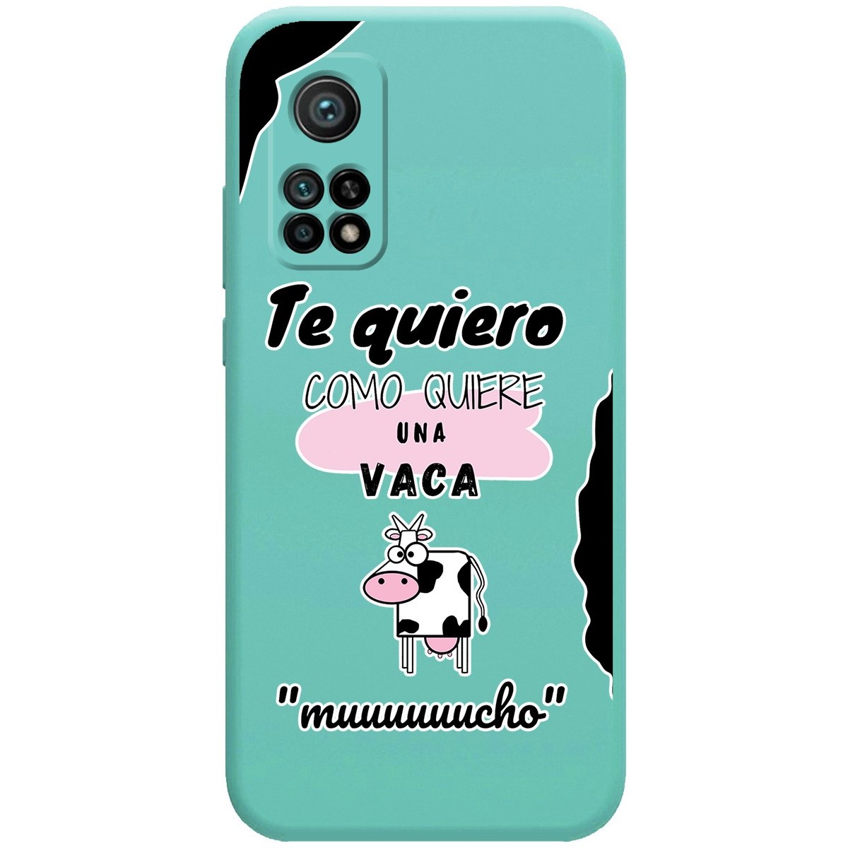 Funda Silicona Líquida Verde para Xiaomi Mi 10T / Mi 10T pro diseño Vaca Dibujos