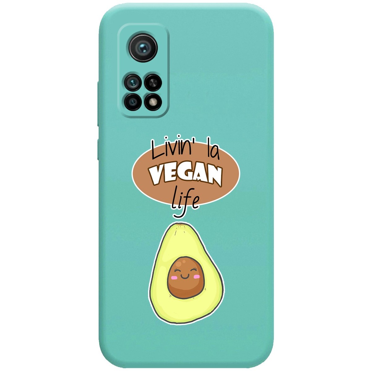 Funda Silicona Líquida Verde para Xiaomi Mi 10T / Mi 10T pro diseño Vegan Life Dibujos