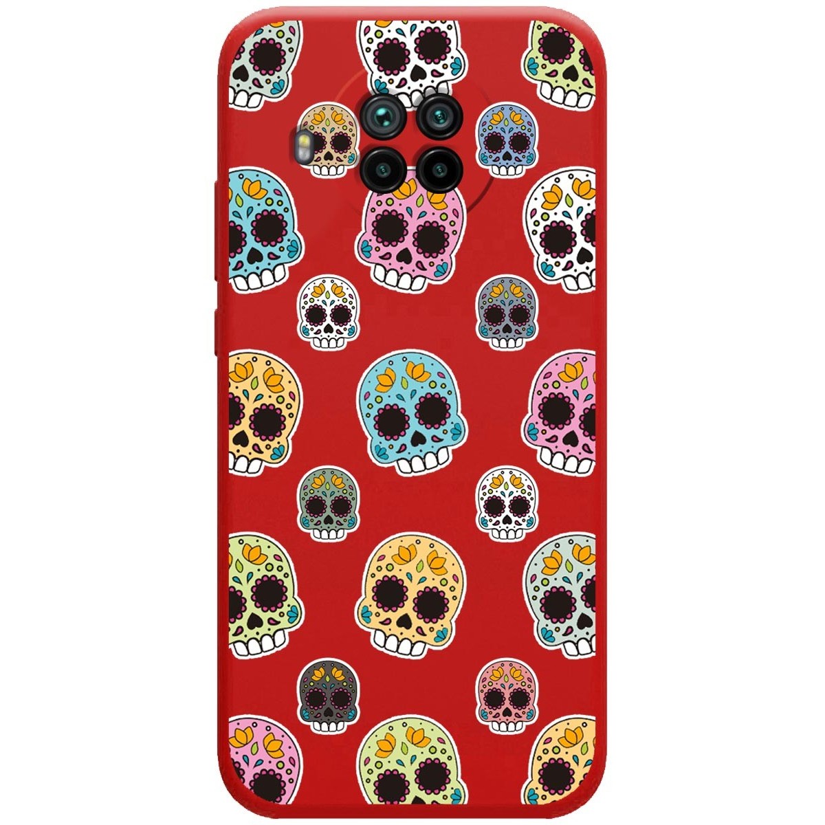 Funda Silicona Líquida Roja para Xiaomi Mi 10T Lite diseño Catrina Dibujos
