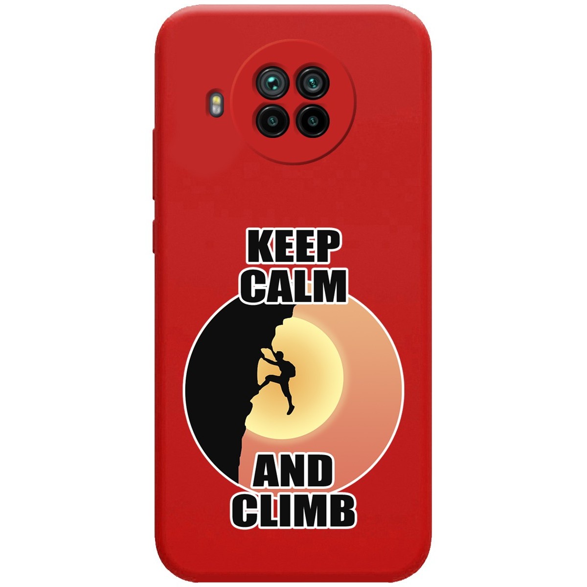 Funda Silicona Líquida Roja para Xiaomi Mi 10T Lite diseño Hombre Escalada Dibujos