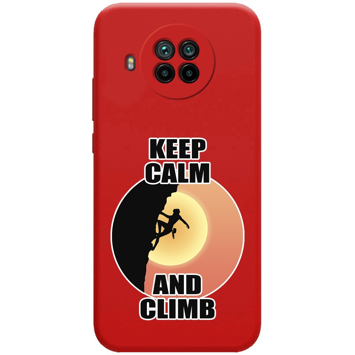 Funda Silicona Líquida Roja para Xiaomi Mi 10T Lite diseño Mujer Escalada Dibujos