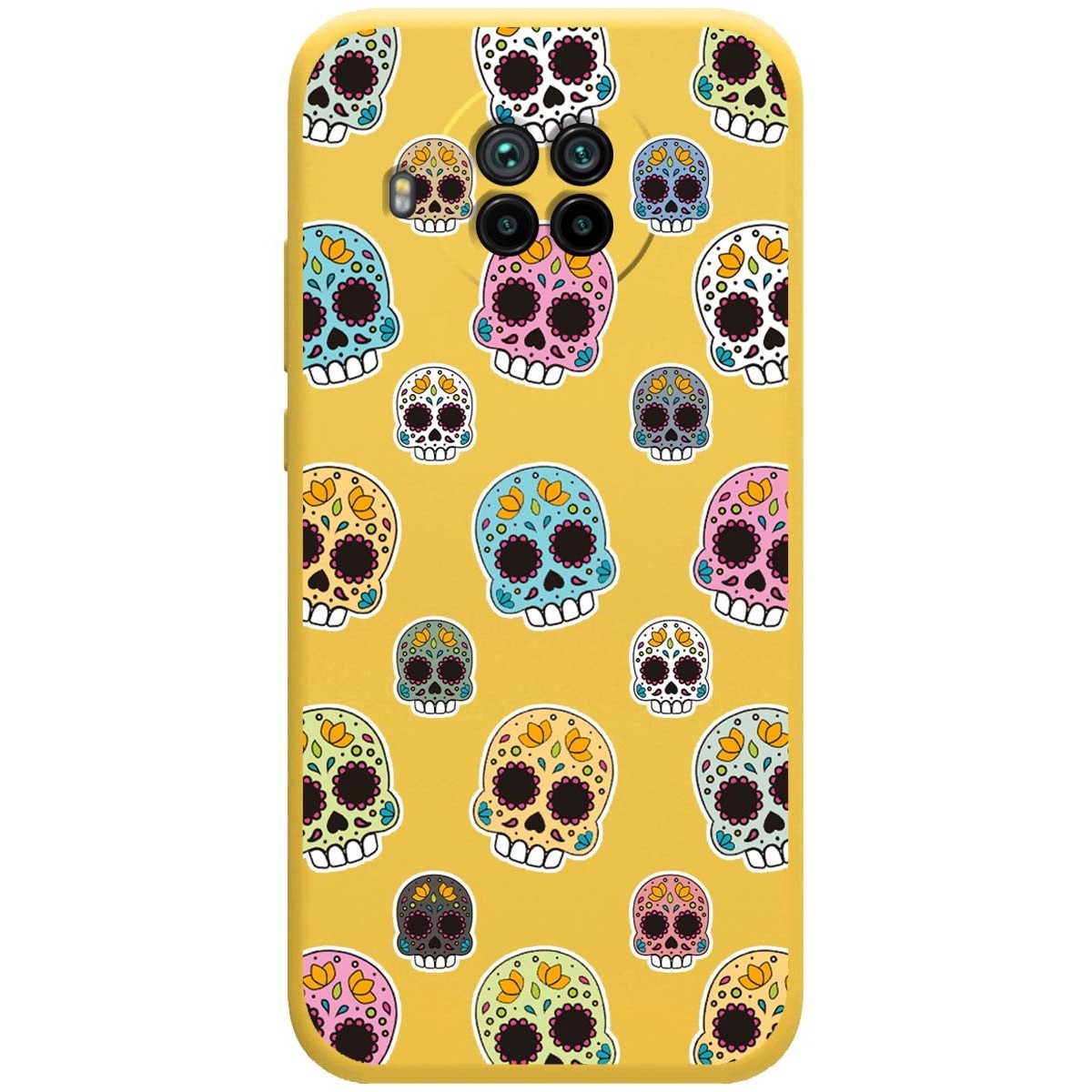 Funda Silicona Líquida Amarilla para Xiaomi Mi 10T Lite diseño Catrina Dibujos