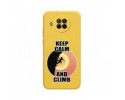 Funda Silicona Líquida Amarilla para Xiaomi Mi 10T Lite diseño Mujer Escalada Dibujos