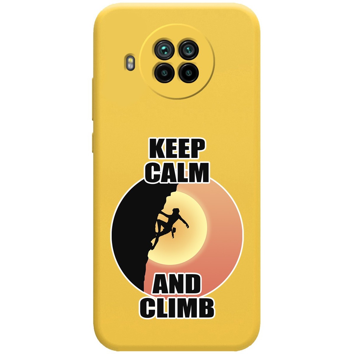 Funda Silicona Líquida Amarilla para Xiaomi Mi 10T Lite diseño Mujer Escalada Dibujos