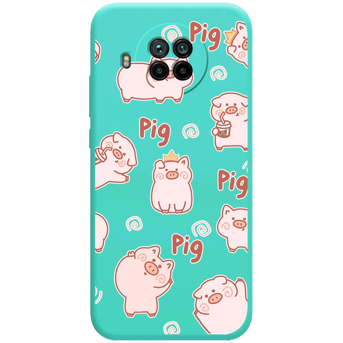 Funda Silicona Líquida Verde para Xiaomi Mi 10T Lite diseño Cerdos Dibujos