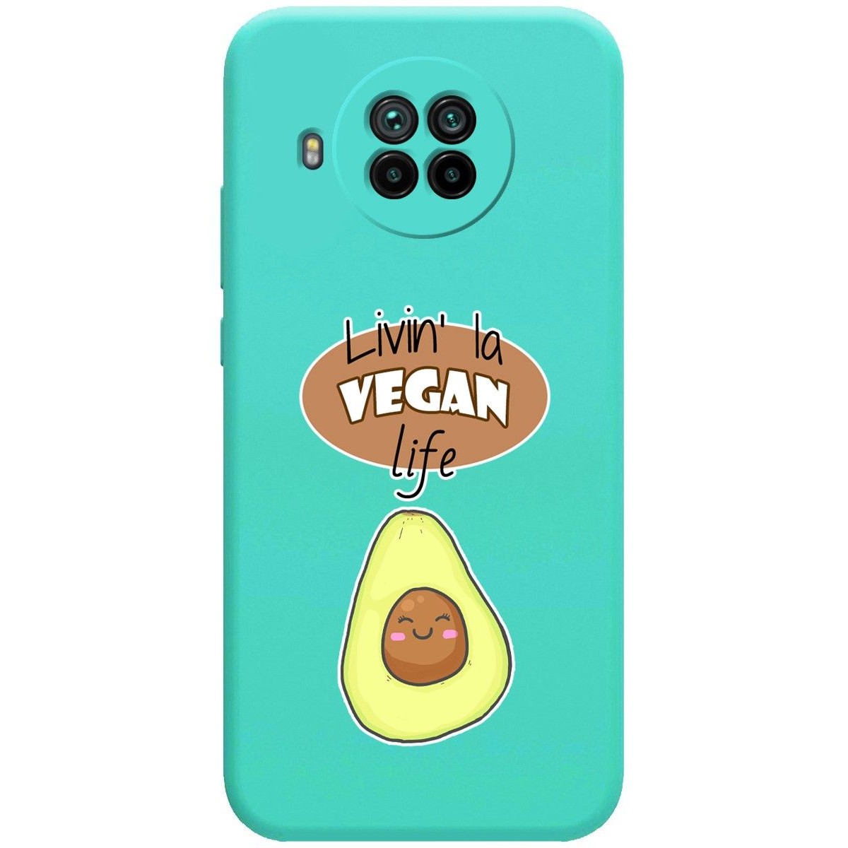 Funda Silicona Líquida Verde para Xiaomi Mi 10T Lite diseño Vegan Life Dibujos