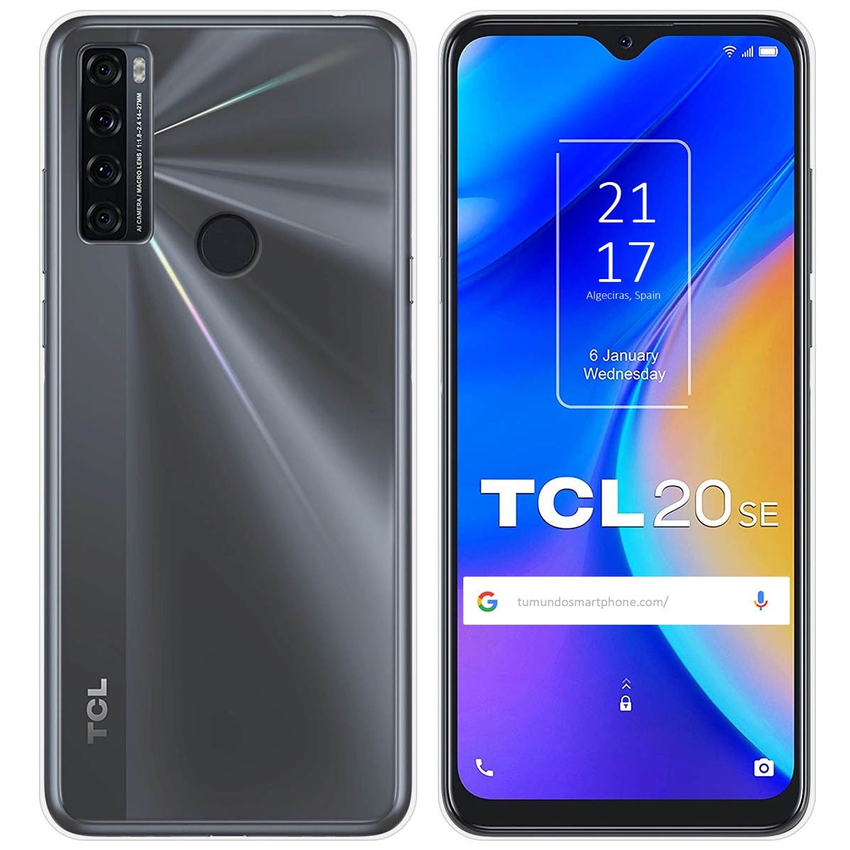 Funda Silicona Gel TPU Transparente para TCL 20 SE