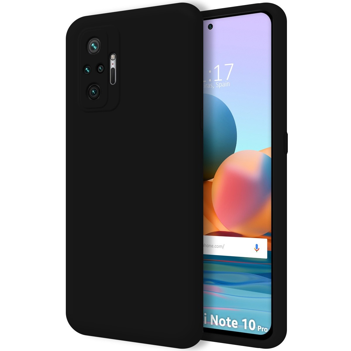 Funda Silicona Líquida Ultra Suave para Xiaomi Redmi Note 10 Pro color Negra