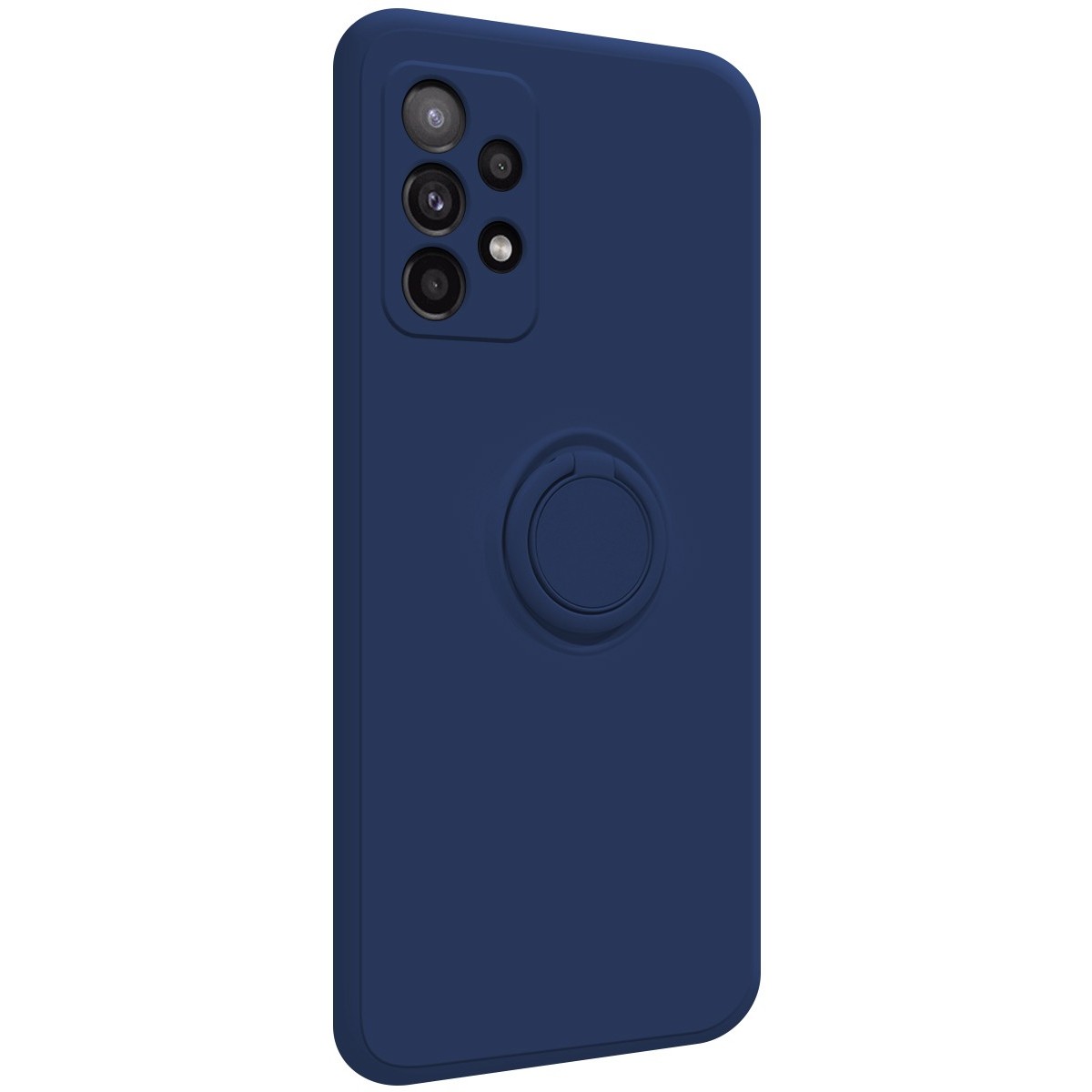 Funda Silicona Líquida Ultra Suave con Anillo para Samsung Galaxy A52 / A52 5G / A52s 5G color Azul