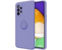 Funda Silicona Líquida Ultra Suave con Anillo para Samsung Galaxy A52 / A52 5G / A52s 5G color Morada