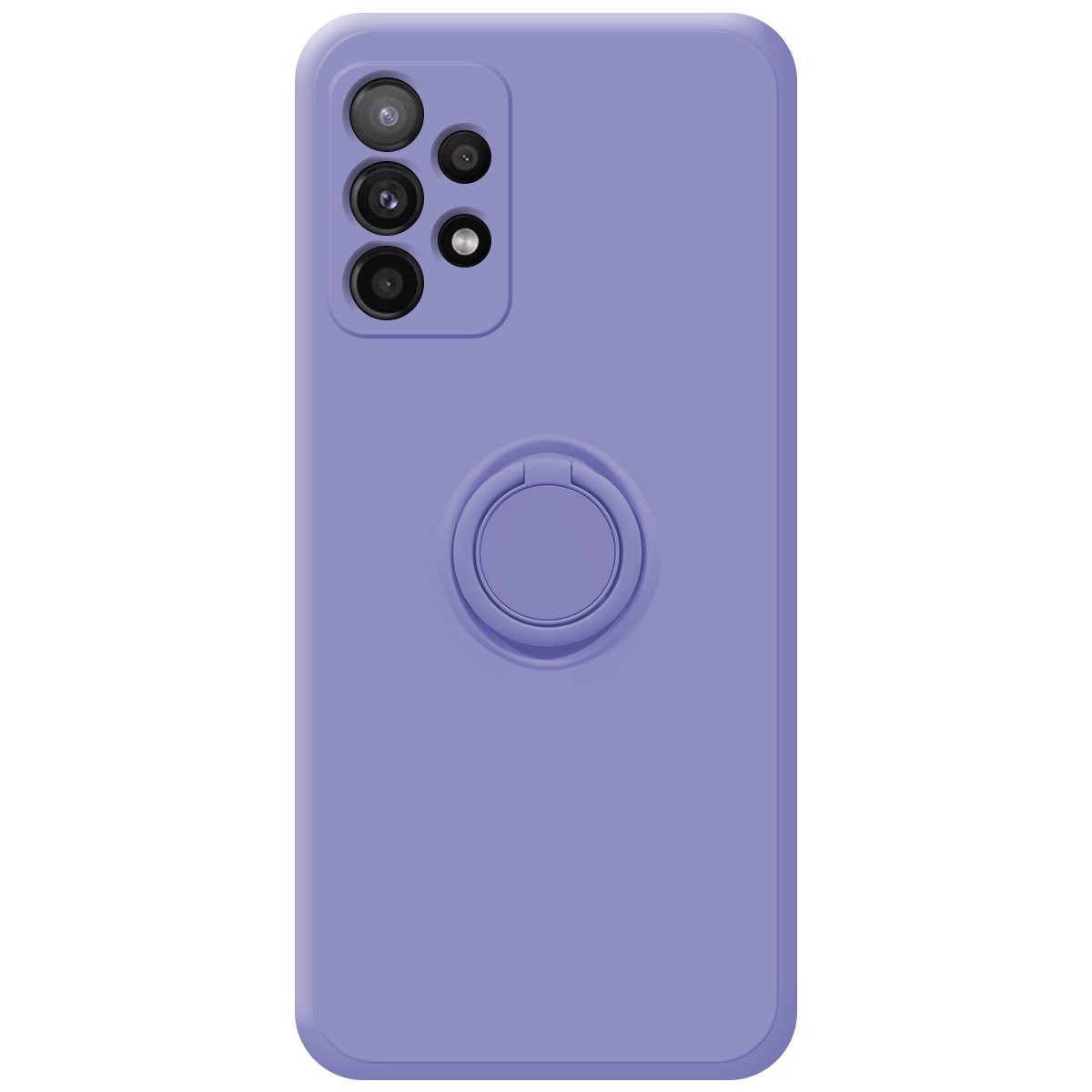 Funda Silicona Líquida Ultra Suave con Anillo para Samsung Galaxy A52 / A52 5G / A52s 5G color Morada