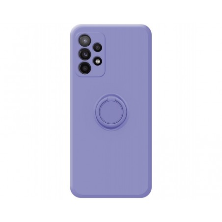 Funda Silicona Líquida Ultra Suave con Anillo para Samsung Galaxy A52 / A52 5G / A52s 5G color Morada