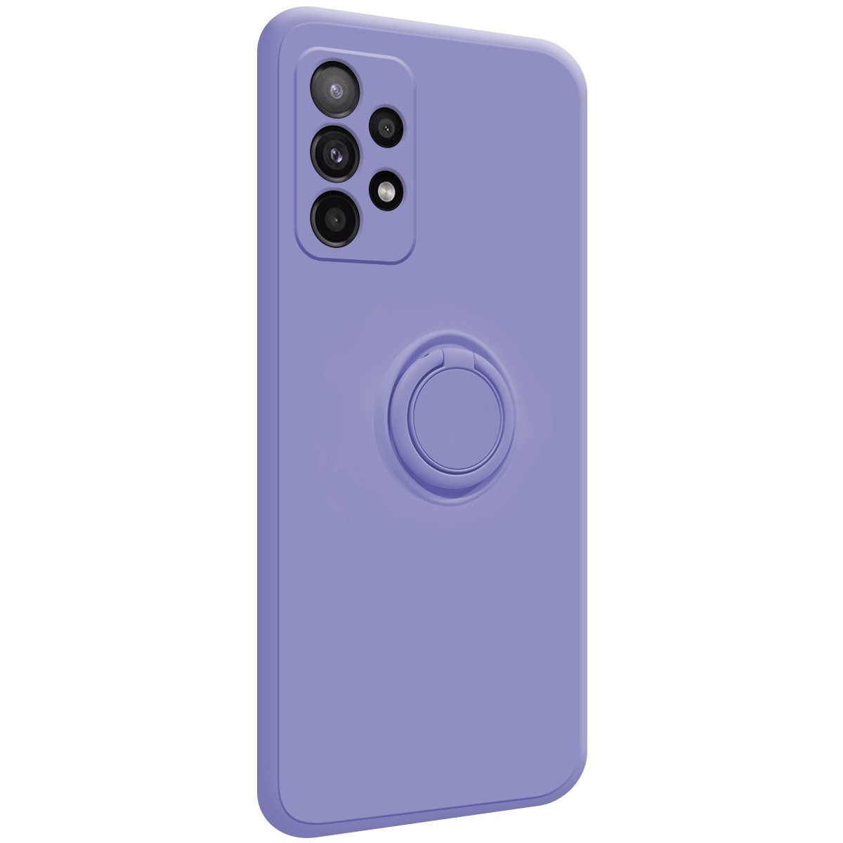 Funda Silicona Líquida Ultra Suave con Anillo para Samsung Galaxy A52 / A52 5G / A52s 5G color Morada