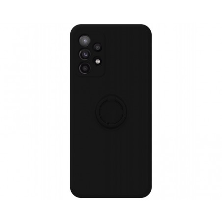 Funda Silicona Líquida Ultra Suave con Anillo para Samsung Galaxy A52 / A52 5G / A52s 5G color Negra