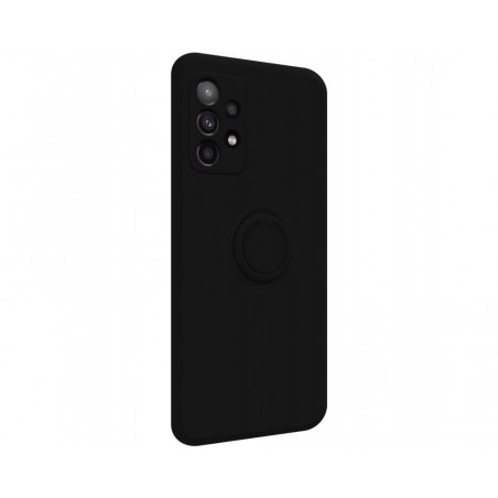 Funda Silicona Líquida Ultra Suave con Anillo para Samsung Galaxy A52 / A52 5G / A52s 5G color Negra