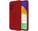 Funda Silicona Líquida Ultra Suave con Anillo para Samsung Galaxy A52 / A52 5G / A52s 5G color Roja
