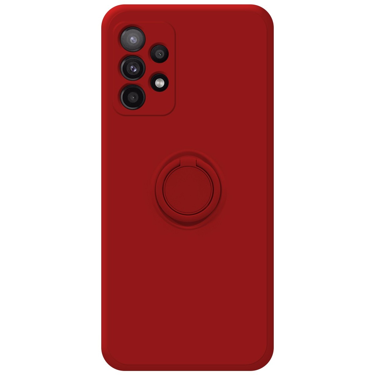 Funda Silicona Líquida Ultra Suave con Anillo para Samsung Galaxy A52 / A52 5G / A52s 5G color Roja