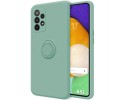 Funda Silicona Líquida Ultra Suave con Anillo para Samsung Galaxy A52 / A52 5G / A52s 5G color Verde
