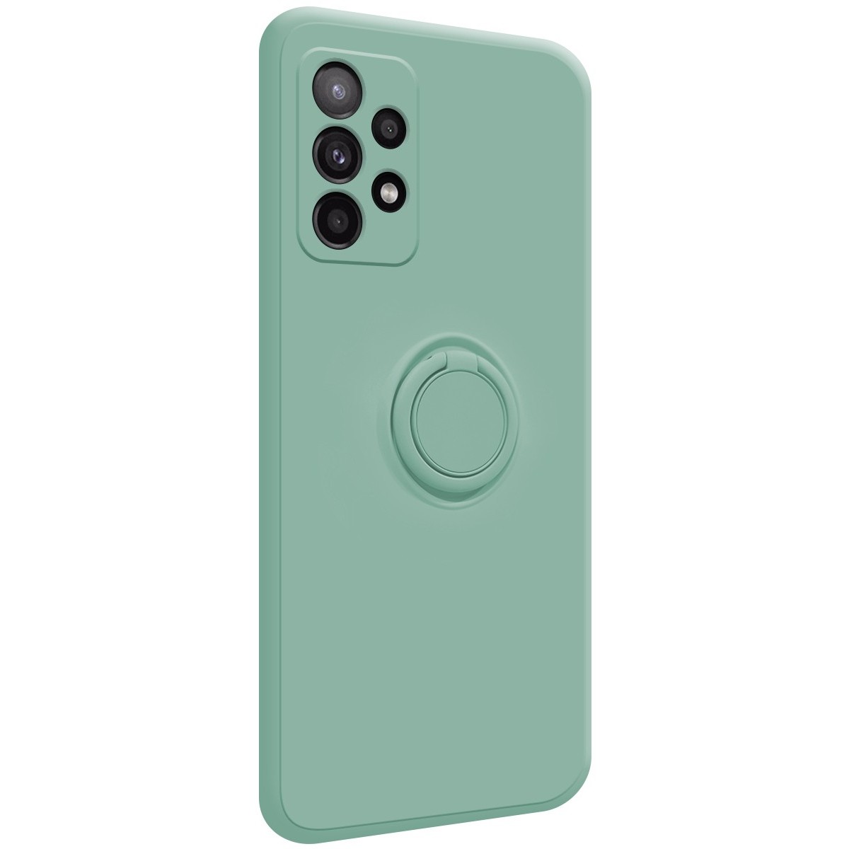 Funda Silicona Líquida Ultra Suave con Anillo para Samsung Galaxy A52 / A52 5G / A52s 5G color Verde