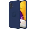 Funda Silicona Líquida Ultra Suave con Anillo para Samsung Galaxy A72 color Azul