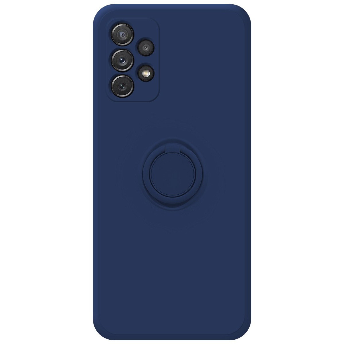 Funda Silicona Líquida Ultra Suave con Anillo para Samsung Galaxy A72 color Azul