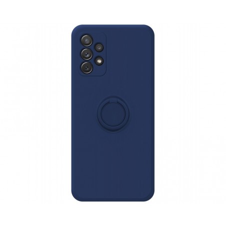Funda Silicona Líquida Ultra Suave con Anillo para Samsung Galaxy A72 color Azul