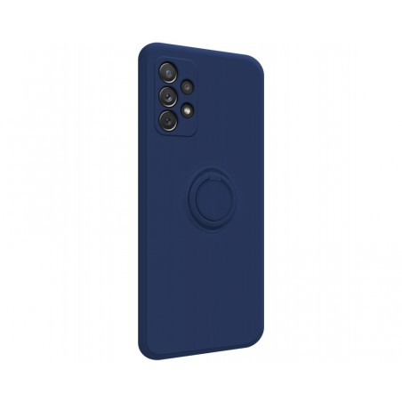 Funda Silicona Líquida Ultra Suave con Anillo para Samsung Galaxy A72 color Azul