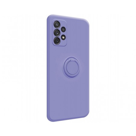 Funda Silicona Líquida Ultra Suave con Anillo para Samsung Galaxy A72 color Morada