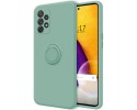 Funda Silicona Líquida Ultra Suave con Anillo para Samsung Galaxy A72 color Verde