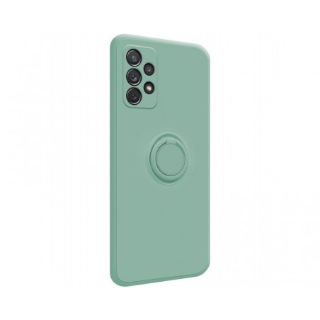 Funda Silicona Líquida Ultra Suave con Anillo para Samsung Galaxy A72 color Verde