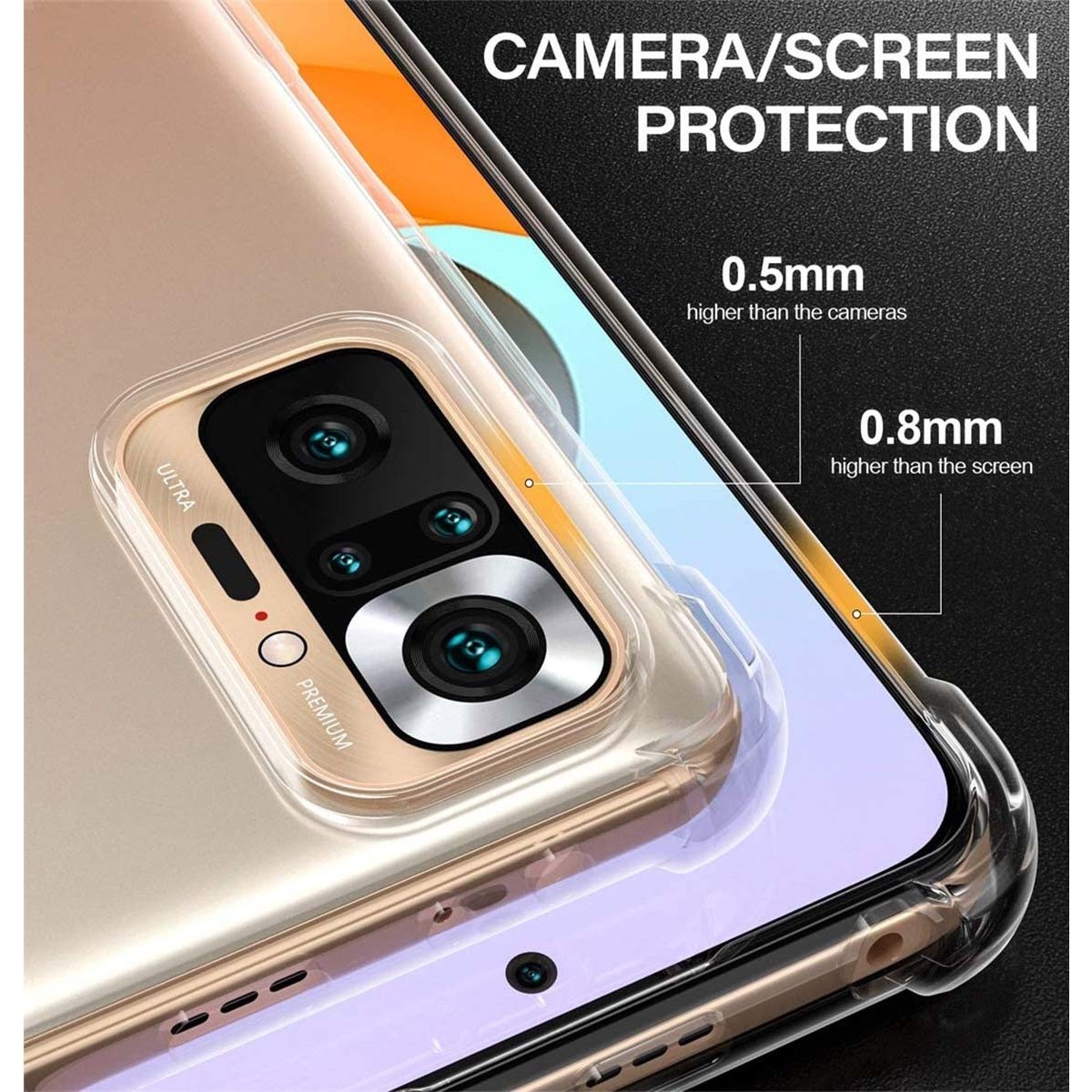 Funda Gel Tpu Anti-Shock Transparente para Xiaomi Redmi Note 10 Pro