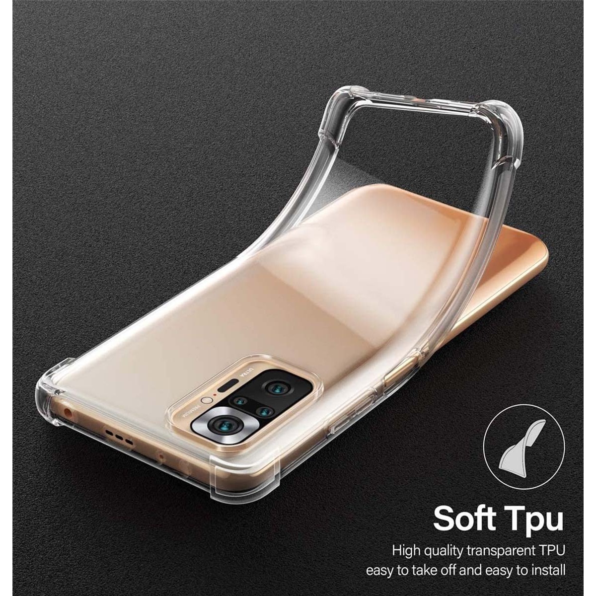 Funda Gel Tpu Anti-Shock Transparente para Xiaomi Redmi Note 10 Pro