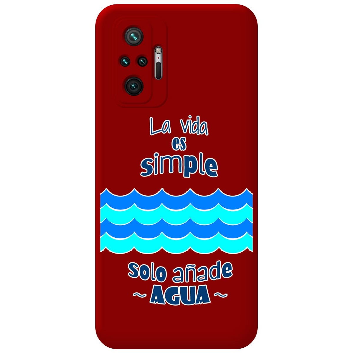 Funda Silicona Líquida Roja para Xiaomi Redmi Note 10 Pro diseño Agua Dibujos