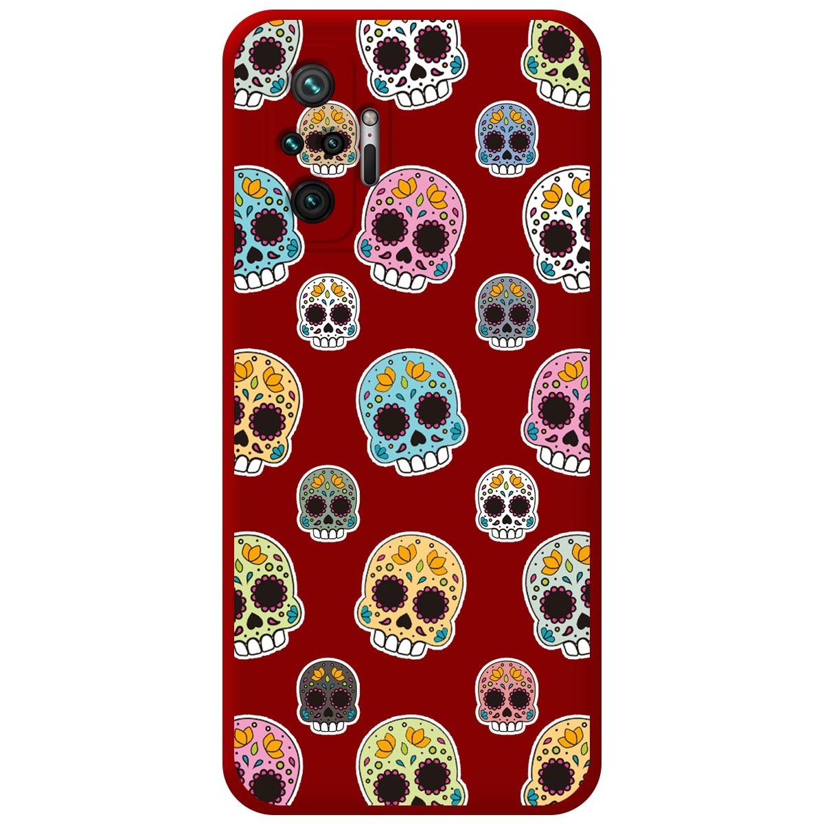 Funda Silicona Líquida Roja para Xiaomi Redmi Note 10 Pro diseño Catrina Dibujos