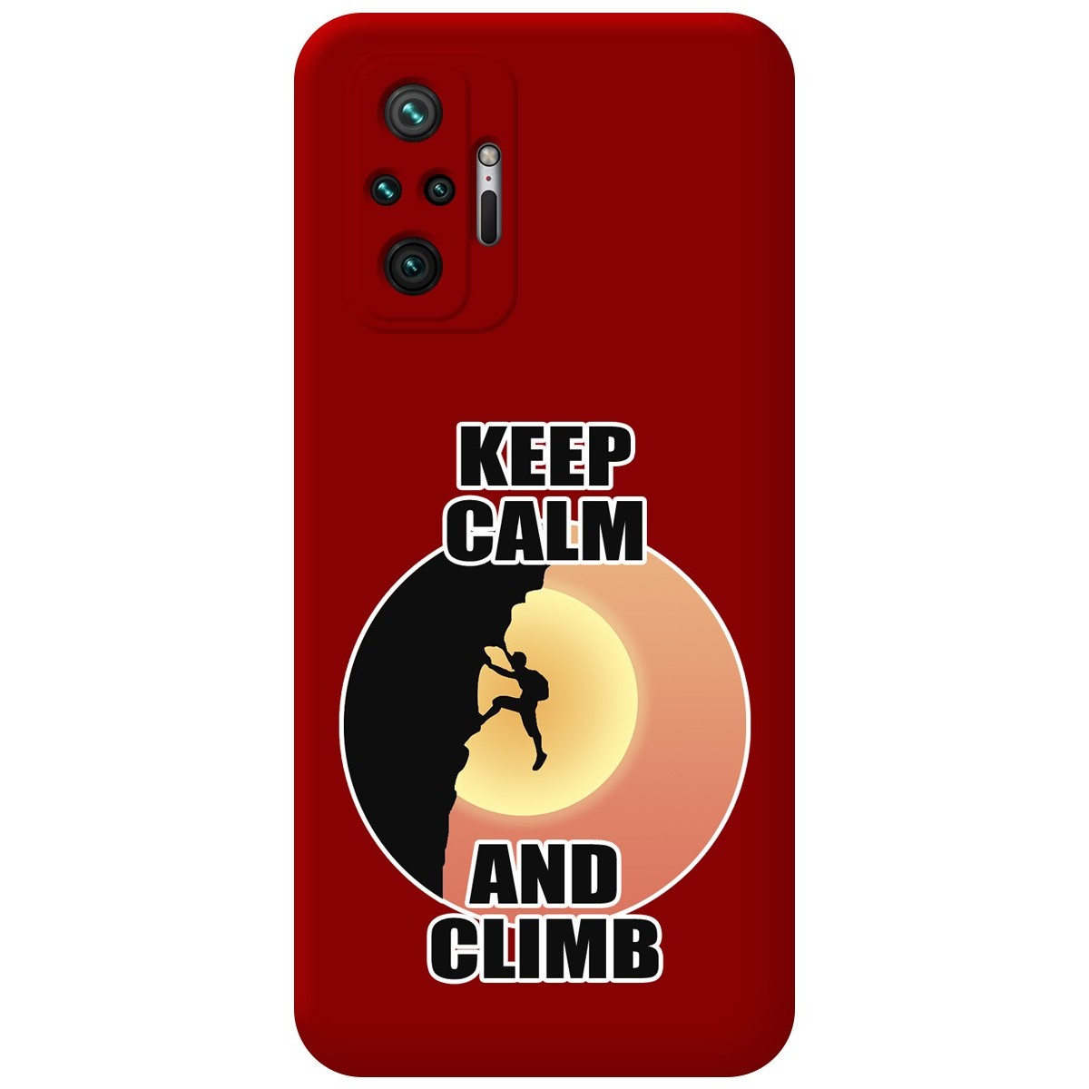 Funda Silicona Líquida Roja para Xiaomi Redmi Note 10 Pro diseño Hombre Escalada Dibujos