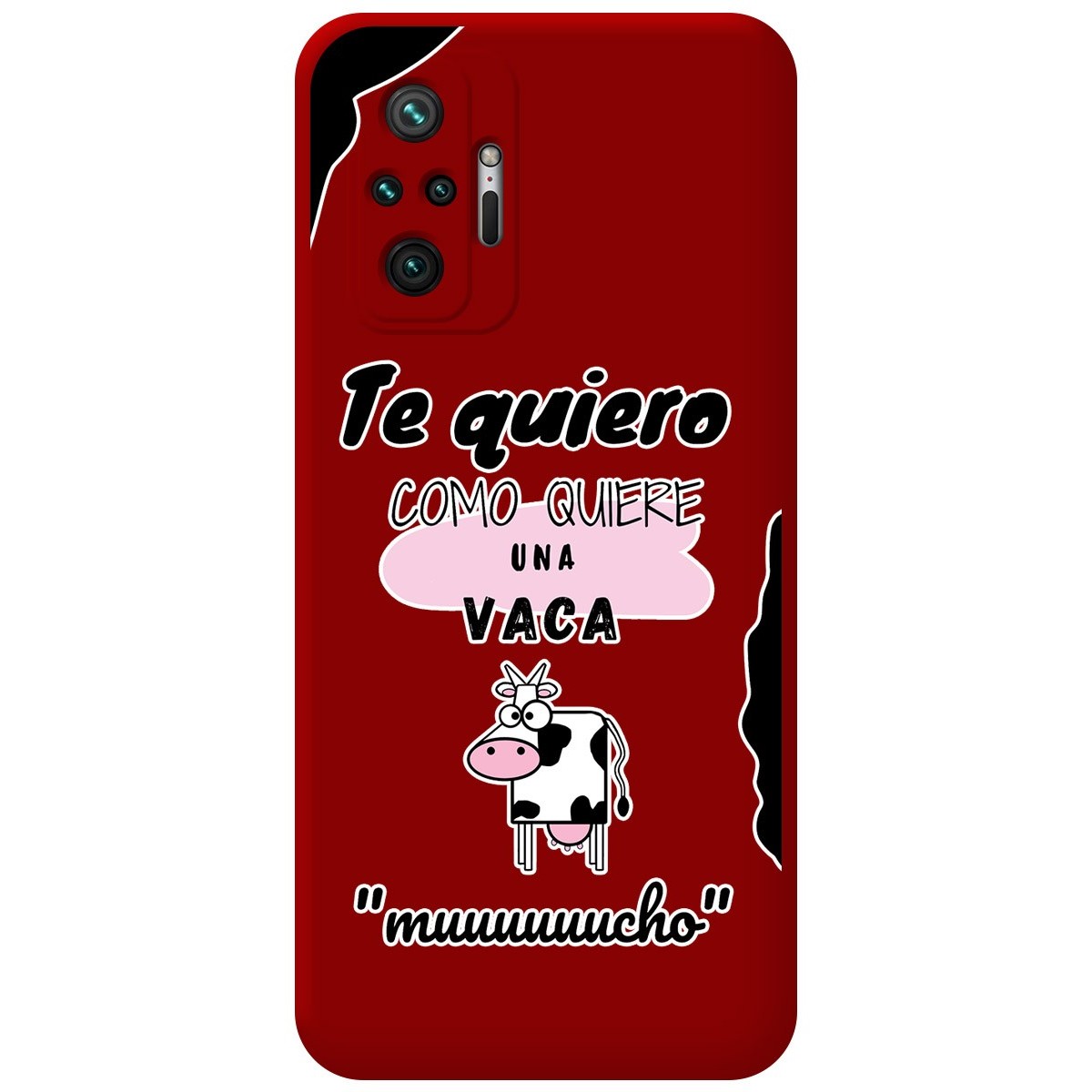 Funda Silicona Líquida Roja para Xiaomi Redmi Note 10 Pro diseño Vaca Dibujos