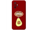 Funda Silicona Líquida Roja para Xiaomi Redmi Note 10 Pro diseño Vegan Life Dibujos