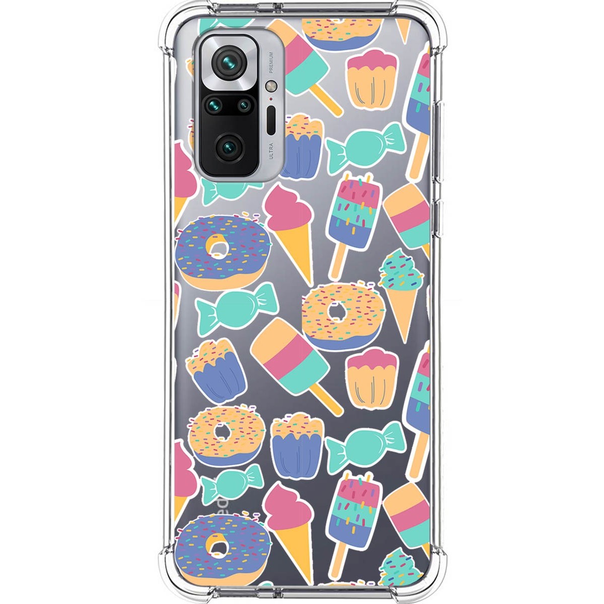 Funda Silicona Antigolpes para Xiaomi Redmi Note 10 Pro diseño Dulces 02 Dibujos